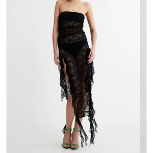 Lioness Lace Fairy Strapless Sheer Dress